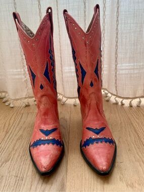 Vintage Circles Brand ~ Leather Cowboy Boots 8.5